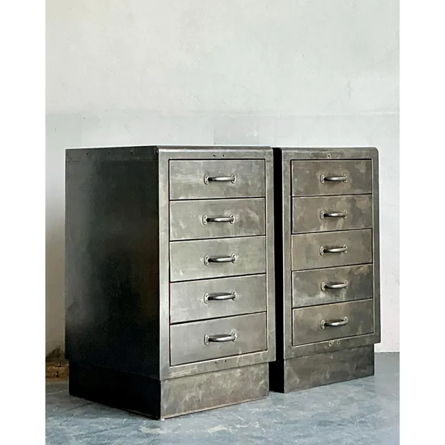 Vintage Boho Industrial Chests - A Pair — additional photo 3