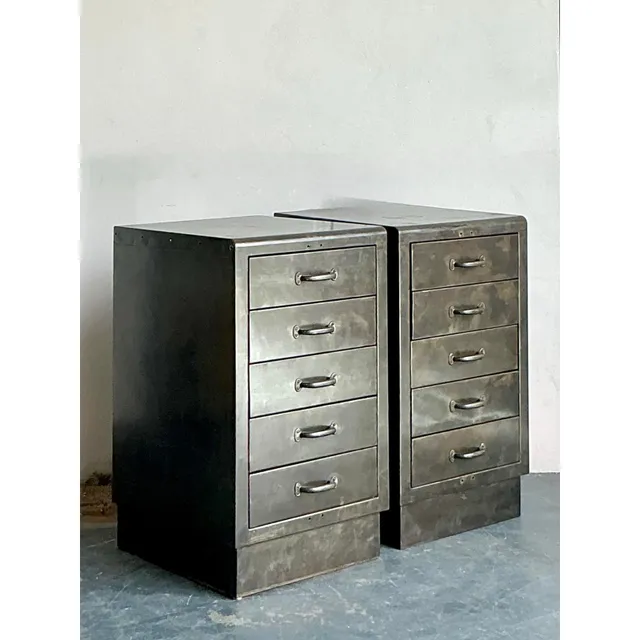 Vintage Boho Industrial Chests - A Pair — additional photo 4