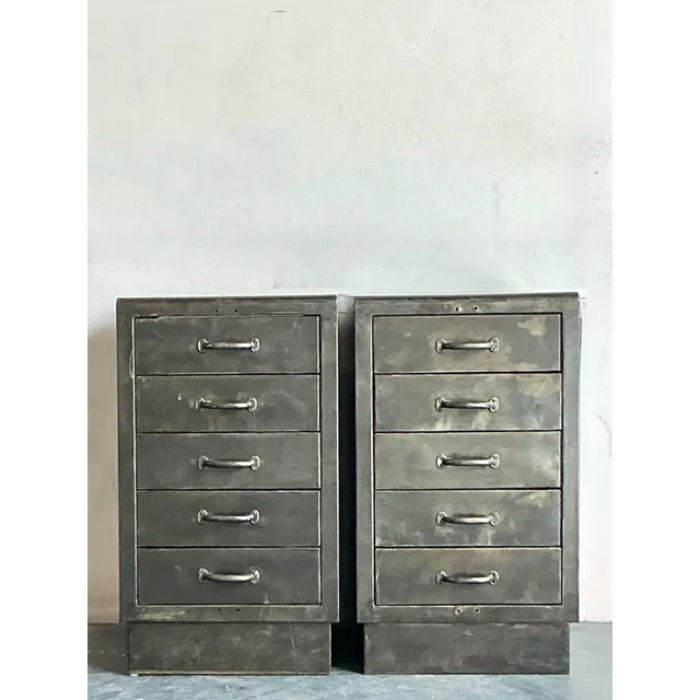 Vintage Boho Industrial Chests - A Pair — additional photo 5