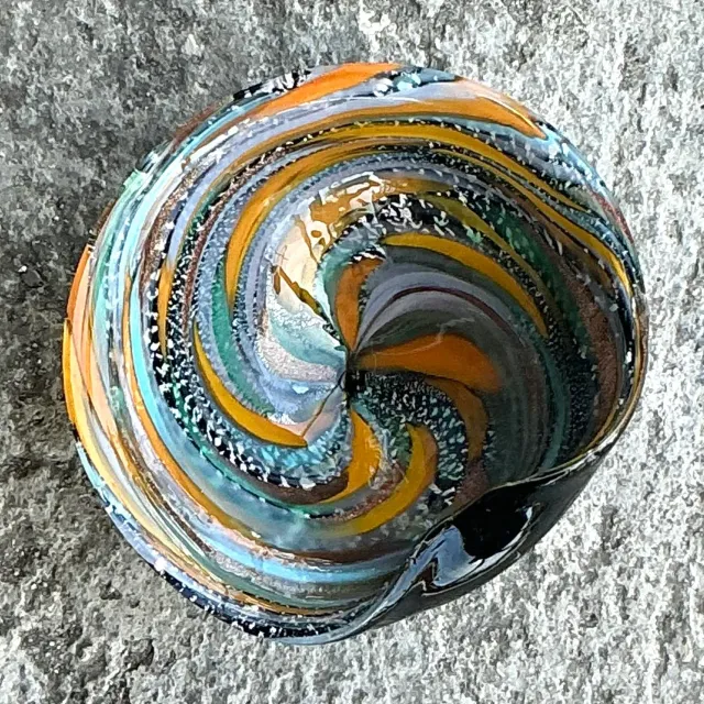 Vintage Boho Italian Glass Swirl Bowl After Murano — additional photo 1