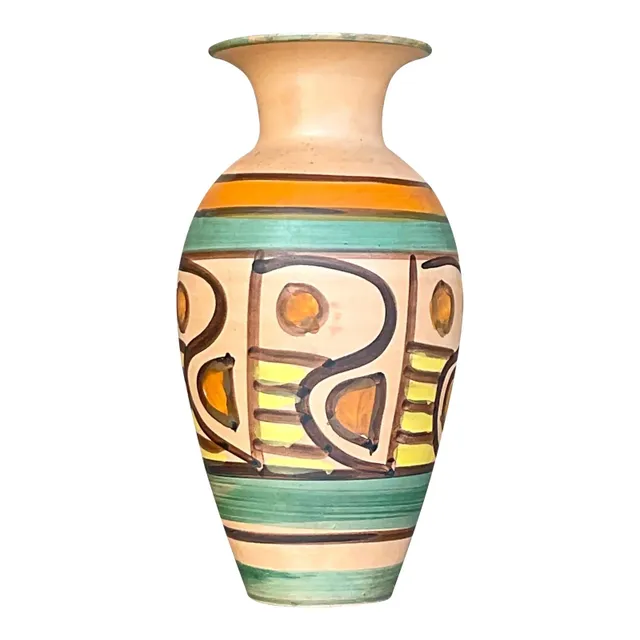 Vintage Boho Italian Hand Painted Vase — additional photo 1