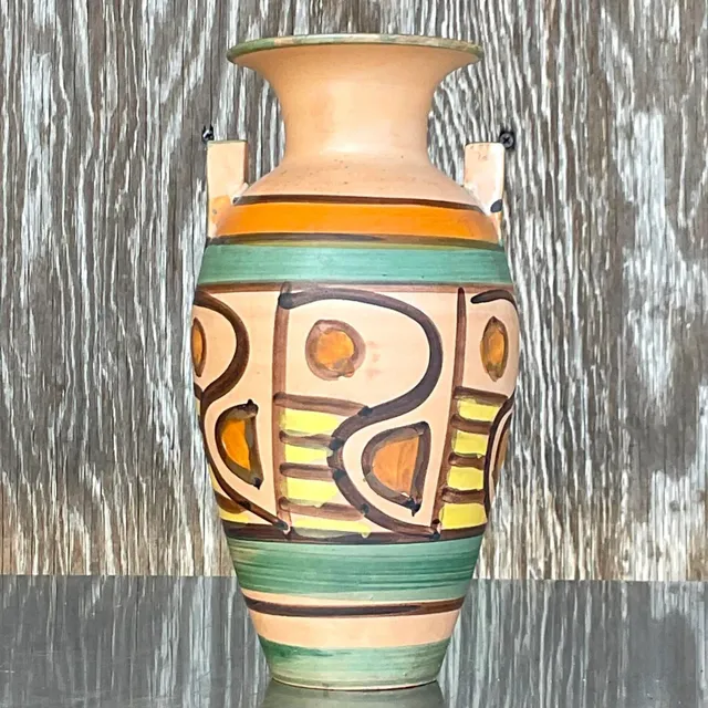 Vintage Boho Italian Hand Painted Vase — additional photo 4