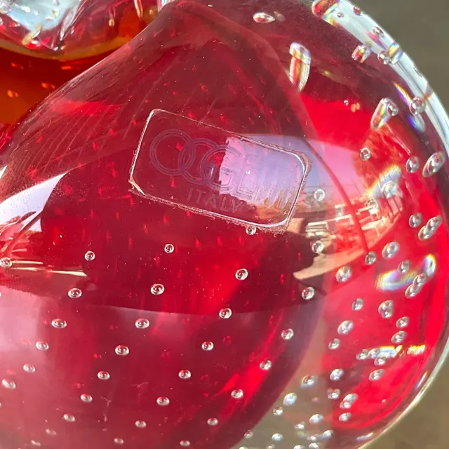 Vintage Boho Italian Ogetti Murano Glass Heart Vase — additional photo 6