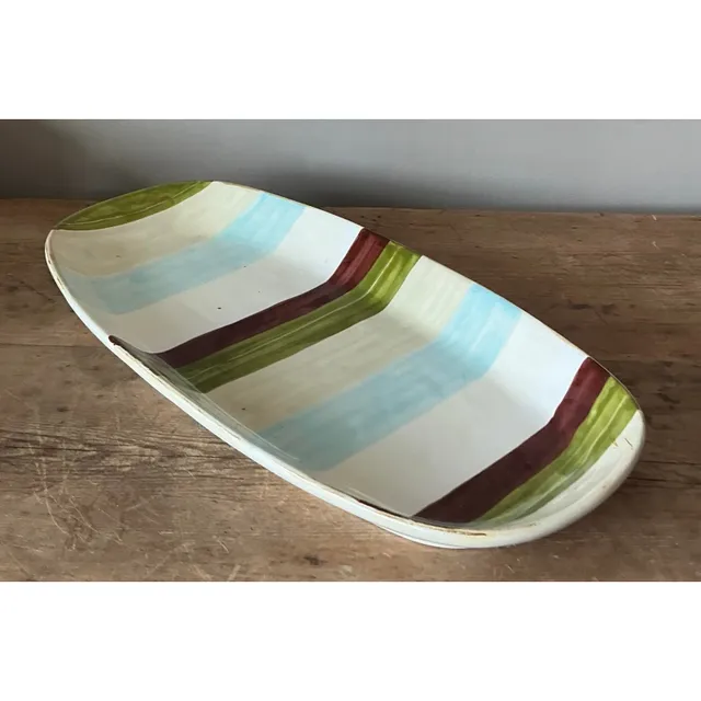Vintage Boho Italian Vietri Glazed Ceramic Serving Tray — additional photo 5
