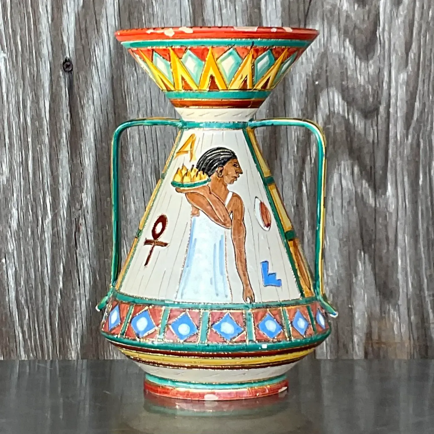 Vintage Boho Italian Volvo Deruta Vase — additional photo 2