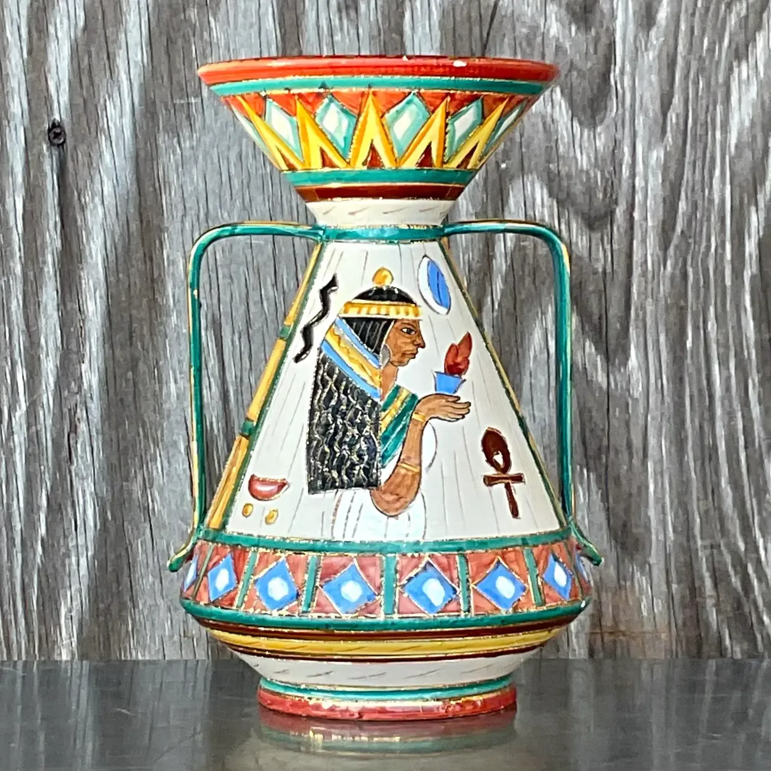 Vintage Boho Italian Volvo Deruta Vase — additional photo 4