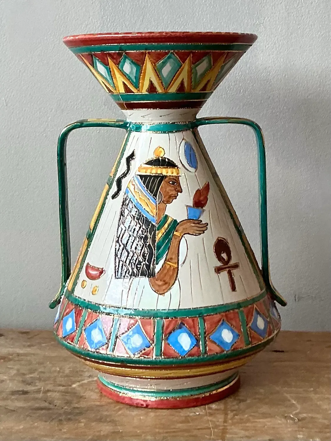 Vintage Boho Italian Volvo Deruta Vase — additional photo 7
