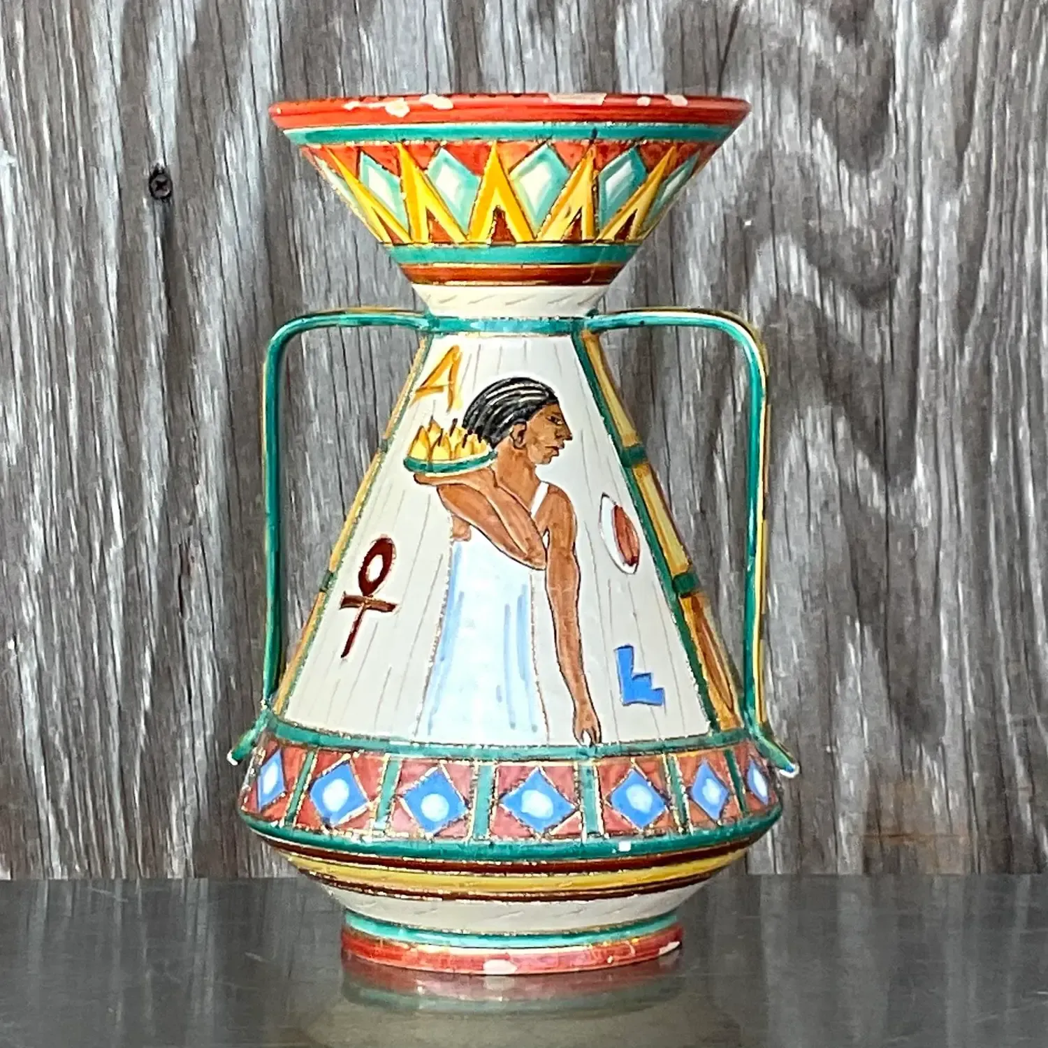 Vintage Boho Italian Volvo Deruta Vase — additional photo 8