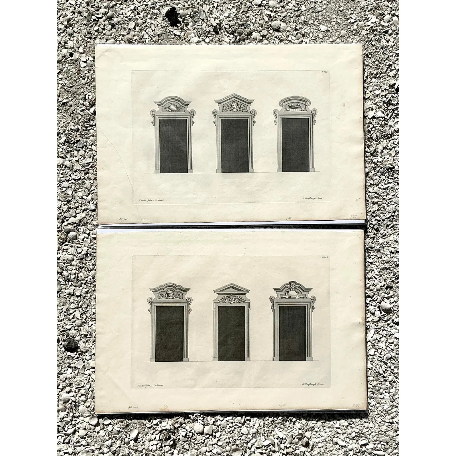 Vintage Boho Italian Widow Pediment Original Prints - A Pair — additional photo 1