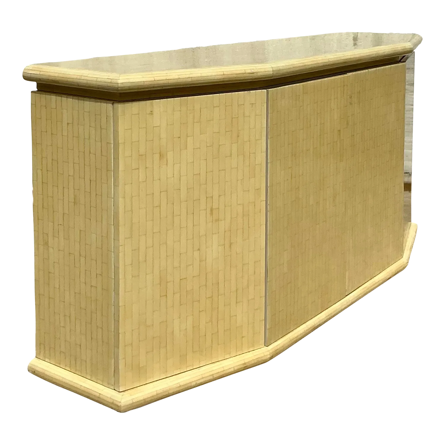 Vintage Boho Jimeco Tessellated Bone Angled Credenza — additional photo 1