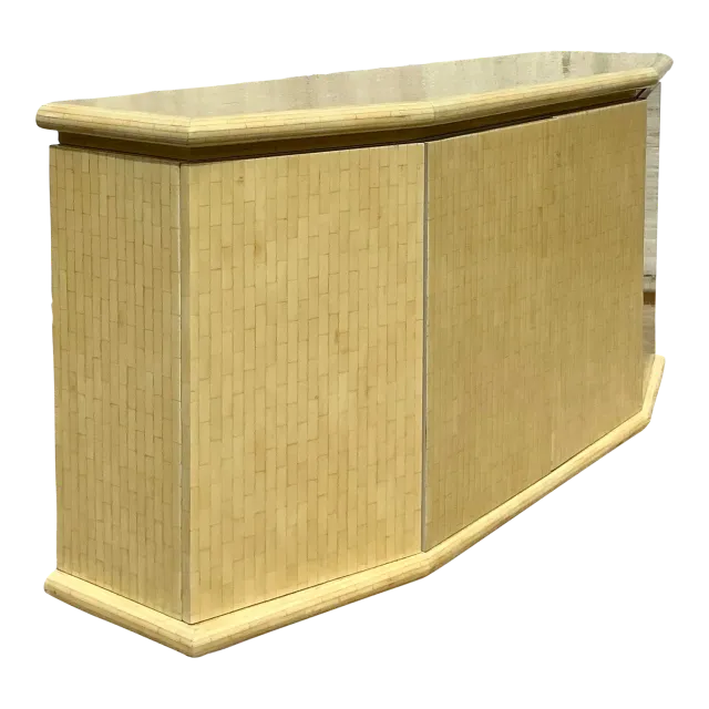 Vintage Boho Jimeco Tessellated Bone Angled Credenza — additional photo 1