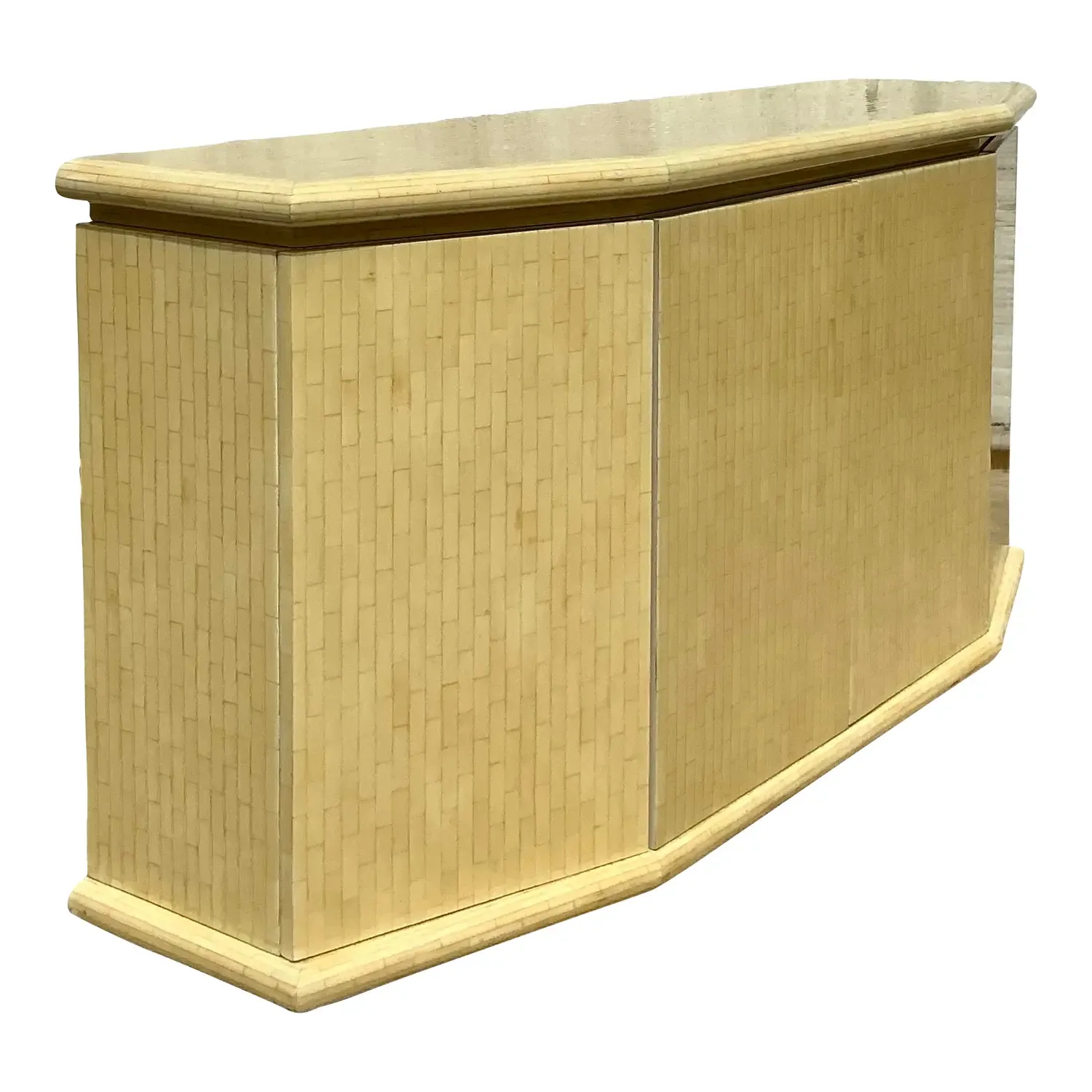 Vintage Boho Jimeco Tessellated Bone Angled Credenza — additional photo 2