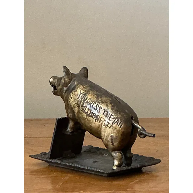 Vintage Boho Joe Wise Patinated Pig Cigar Cutter — additional photo 2