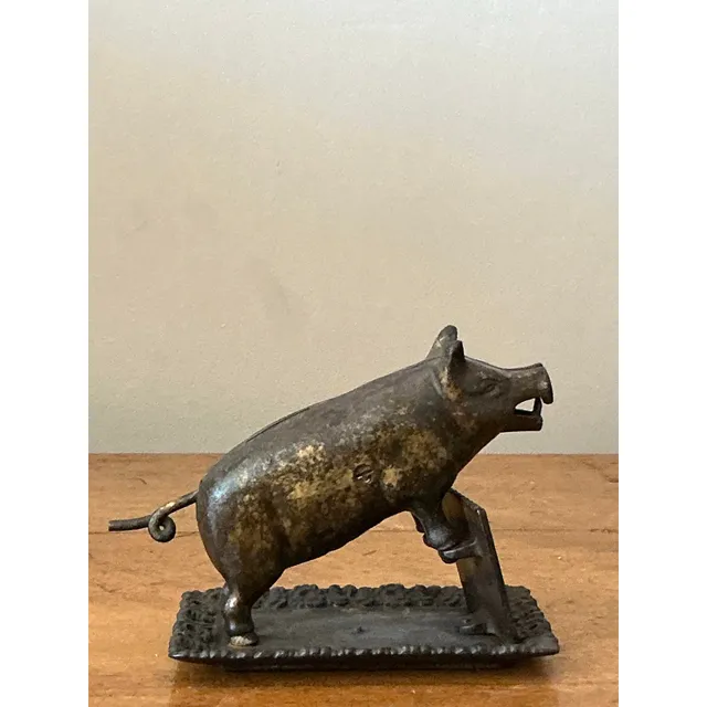Vintage Boho Joe Wise Patinated Pig Cigar Cutter — additional photo 5