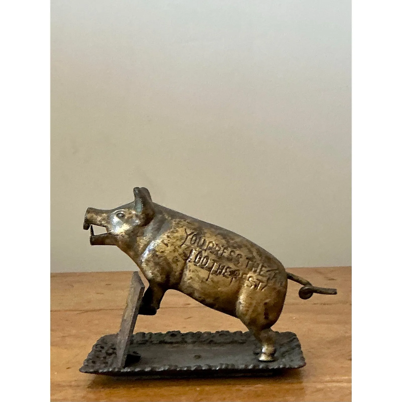 Vintage Boho Joe Wise Patinated Pig Cigar Cutter — additional photo 6