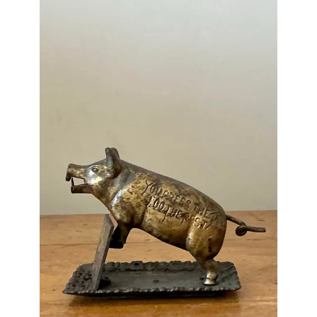 Vintage Boho Joe Wise Patinated Pig Cigar Cutter — additional photo 6