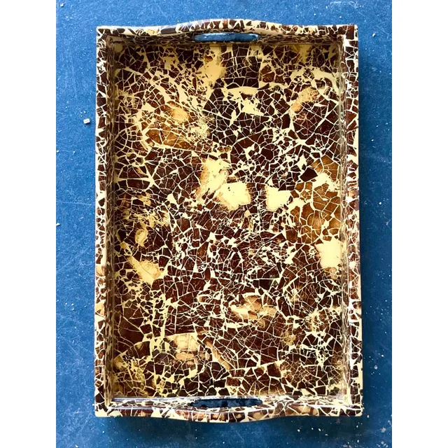 Vintage Boho Lacquered Coconut Shell Tray — additional photo 1