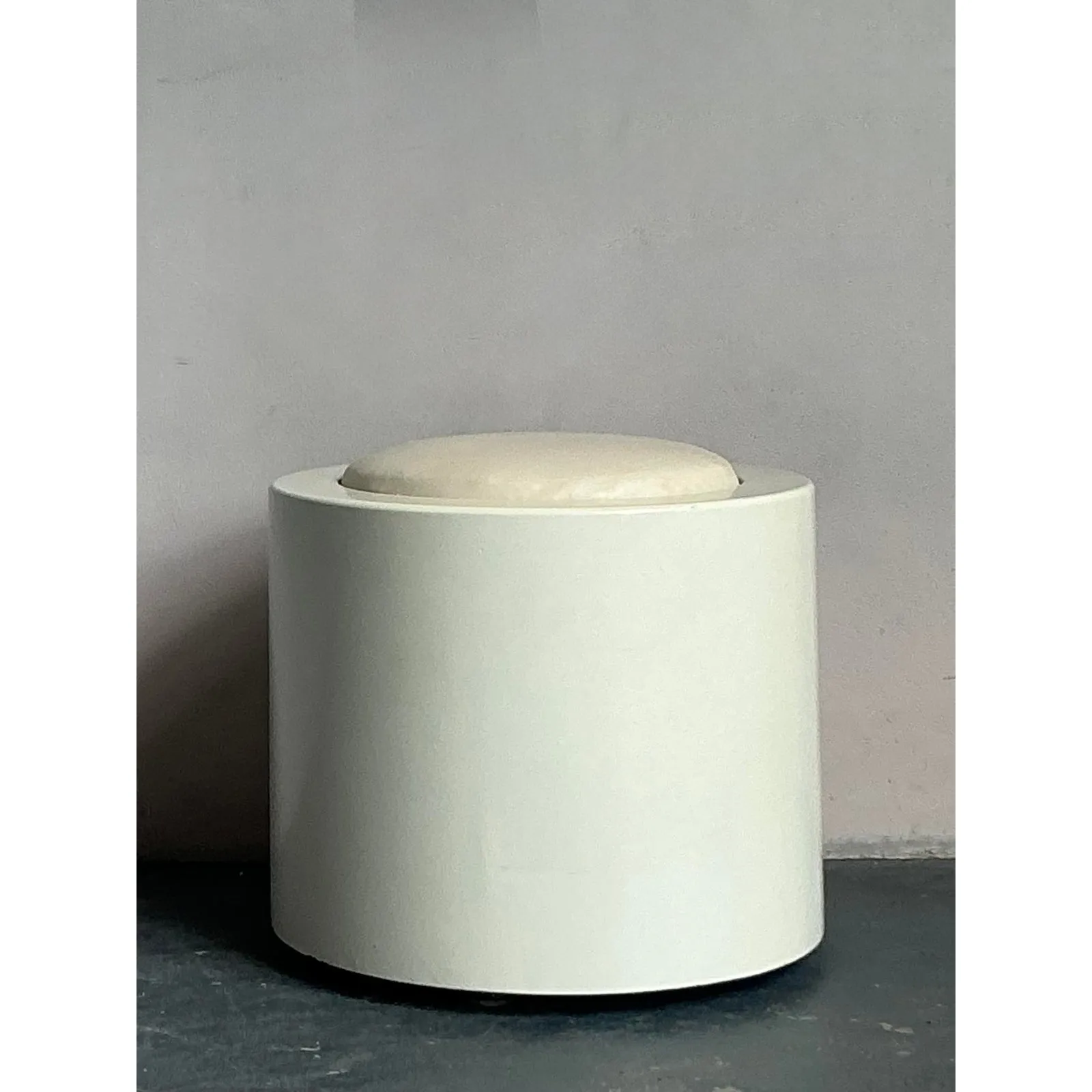 Vintage Boho Lacquered Low Stool