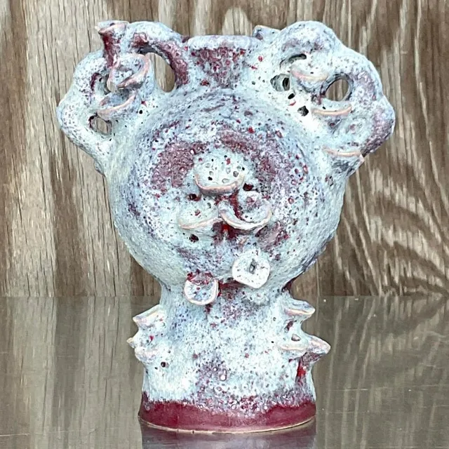 Vintage Boho Lava Glaze Studio Pottery Sculpture — additional photo 2