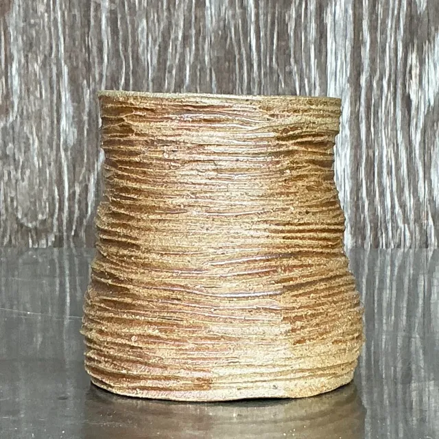 Vintage Boho Layered Studio Pottery Vase — additional photo 1