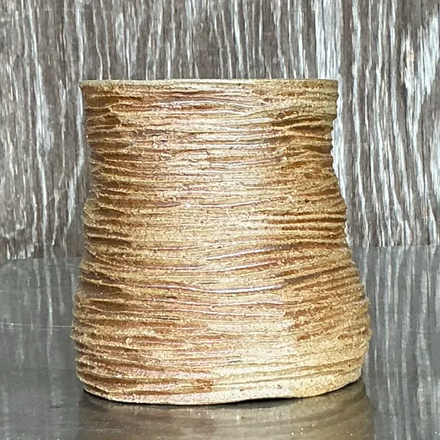 Vintage Boho Layered Studio Pottery Vase — additional photo 2