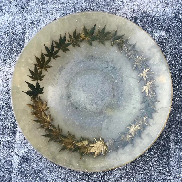 Vintage Boho Leaf Ring Resin Bowl — additional photo 2