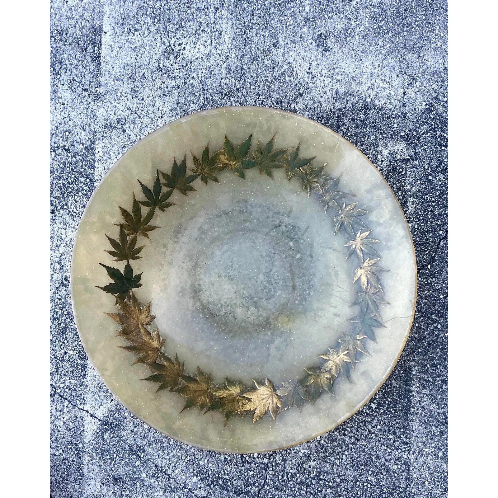 Vintage Boho Leaf Ring Resin Bowl — additional photo 3
