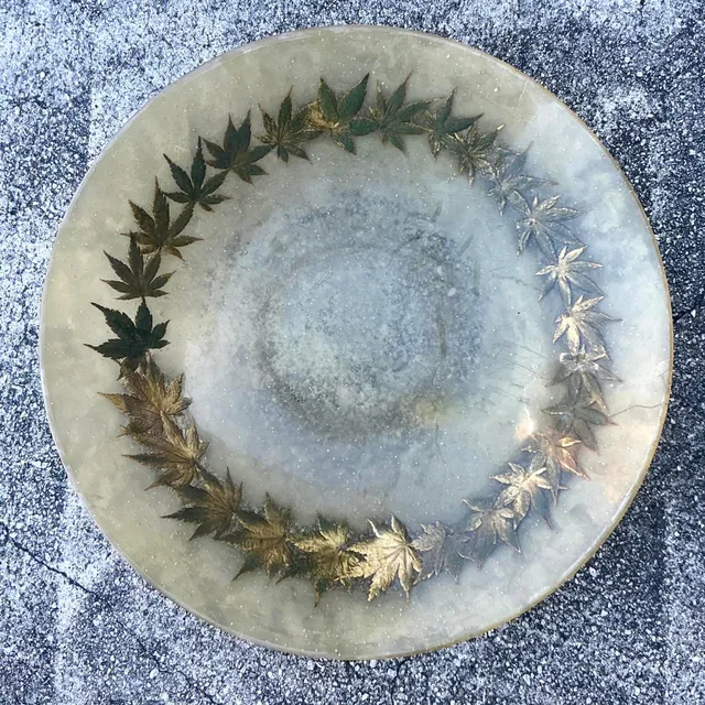 Vintage Boho Leaf Ring Resin Bowl — additional photo 4