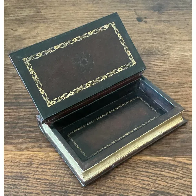 Vintage Boho Leather Bound “School for Scandal” Book Box — additional photo 1