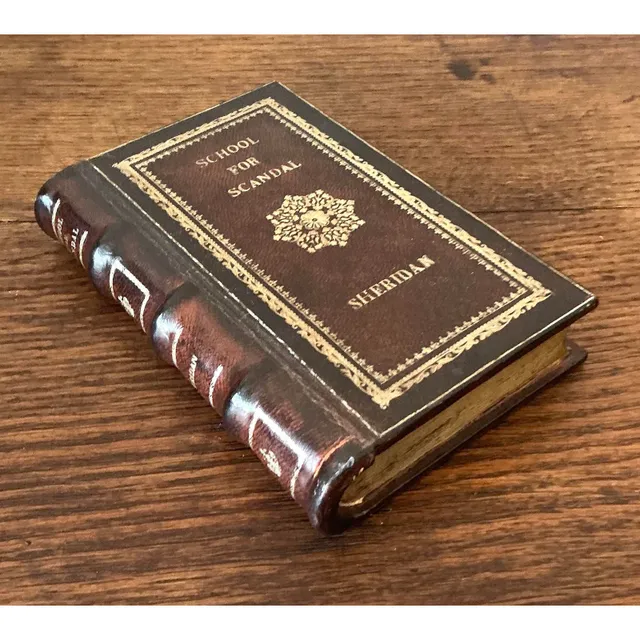 Vintage Boho Leather Bound “School for Scandal” Book Box — additional photo 2