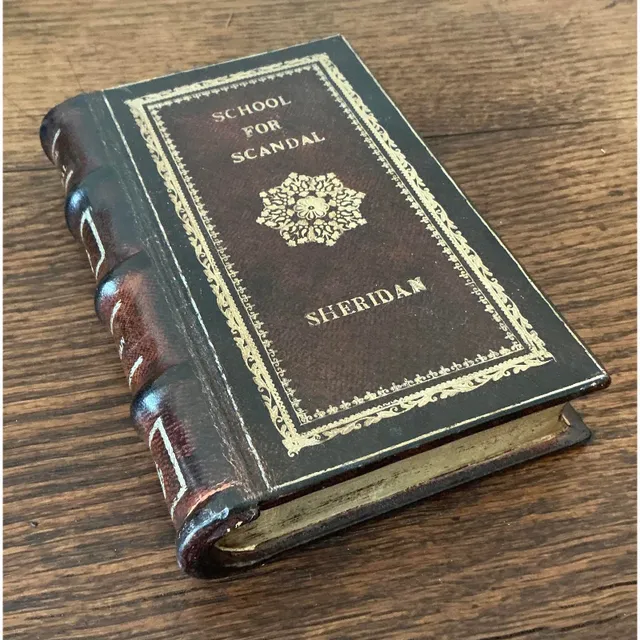Vintage Boho Leather Bound “School for Scandal” Book Box — additional photo 4