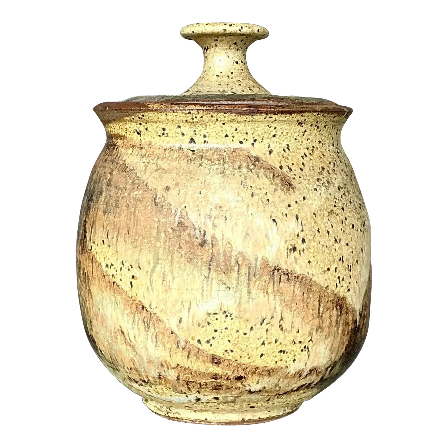 Vintage Boho Lidded Studio Pottery Urn — additional photo 2