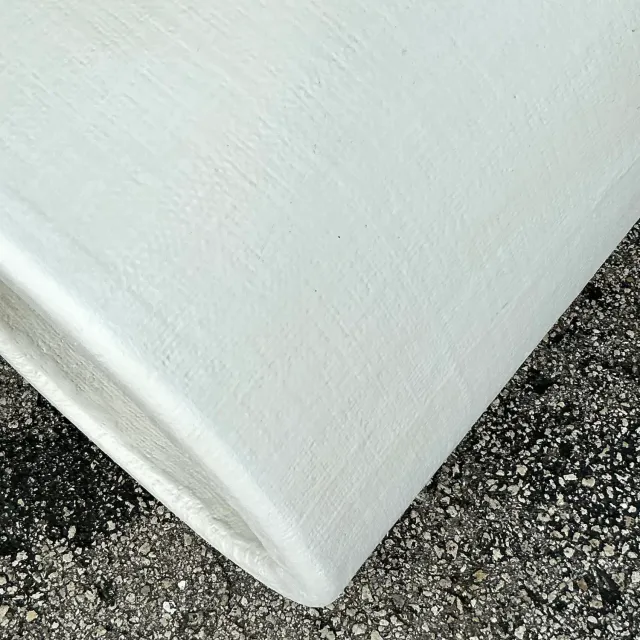 Vintage Boho Linen Wrapped Scroll Coffee Table — additional photo 3
