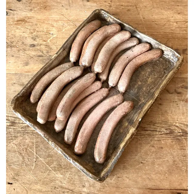 Vintage Boho Majolica Ceramic Tray of Sausages — additional photo 4