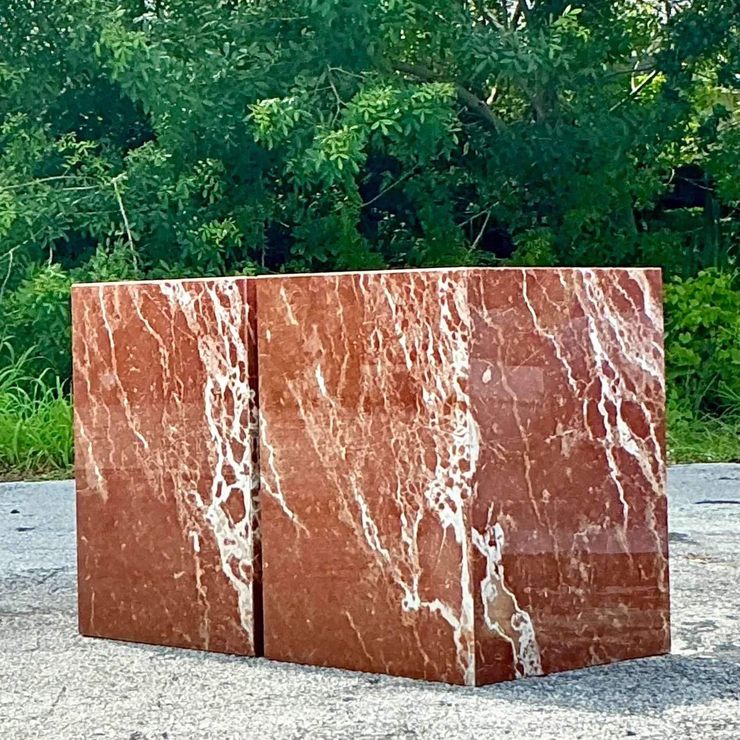 Vintage Boho Marble Pedestals - a Pair — additional photo 3