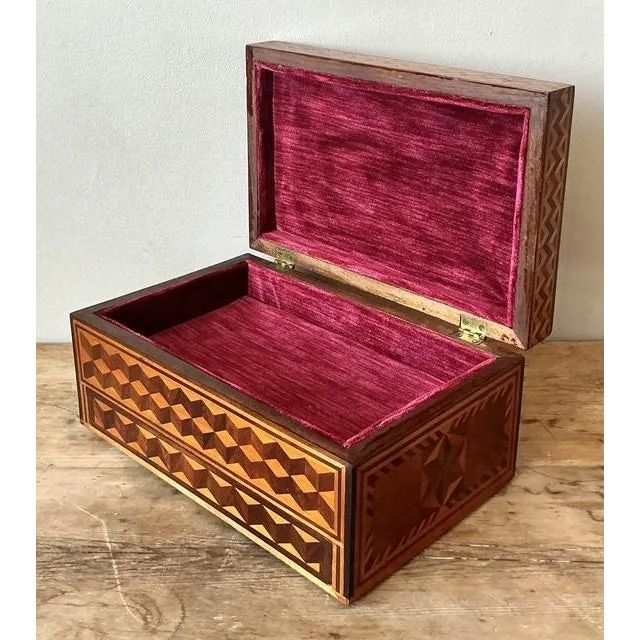 Vintage Boho Marquetry Wood Box — additional photo 2