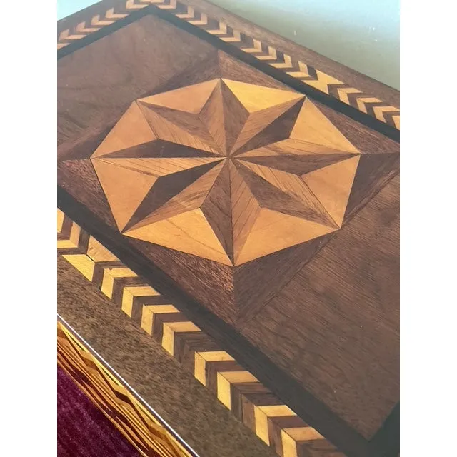 Vintage Boho Marquetry Wood Box — additional photo 3