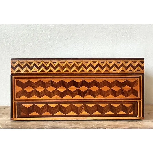 Vintage Boho Marquetry Wood Box — additional photo 5