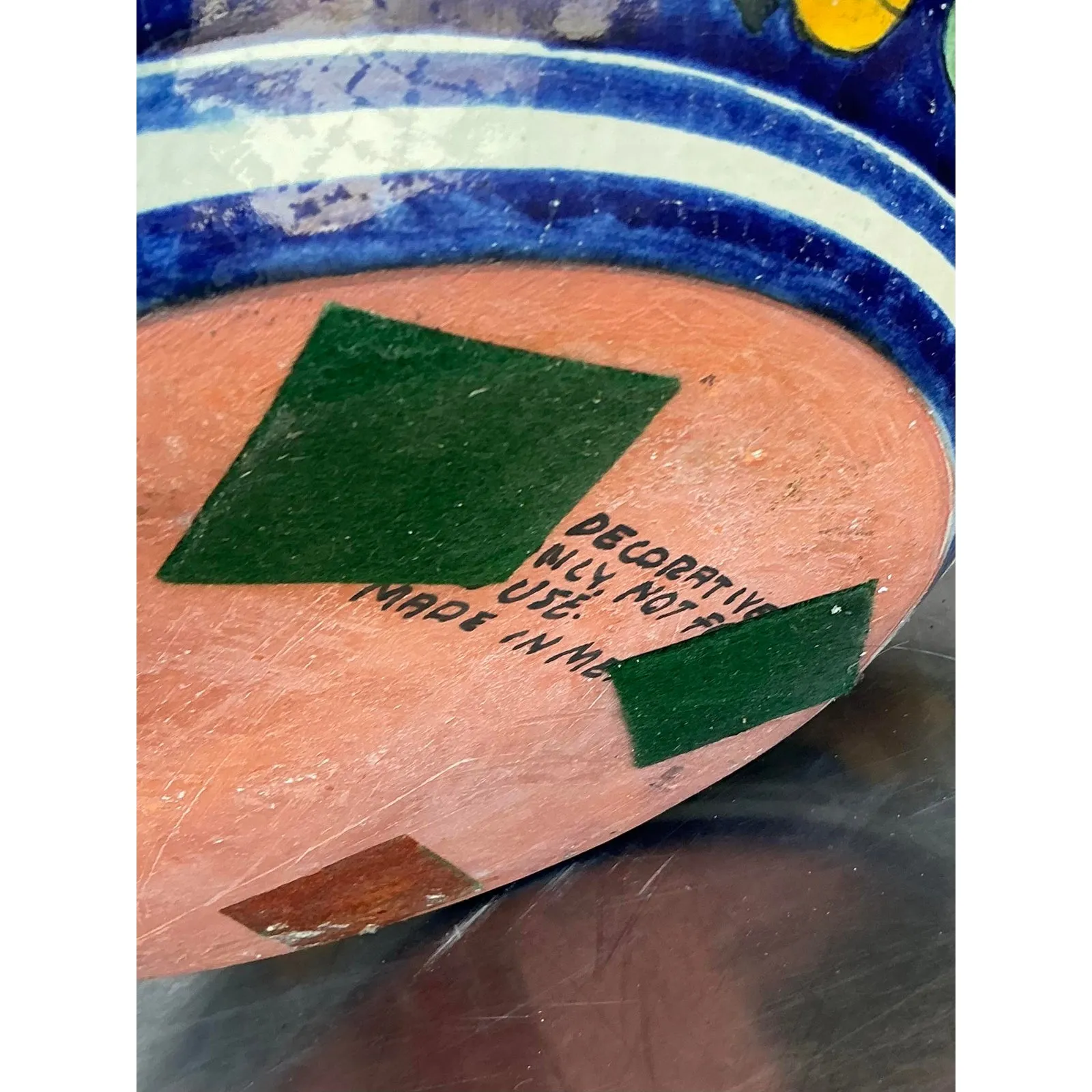 Vintage Boho Mexican Hand Painted Bowl — additional photo 3