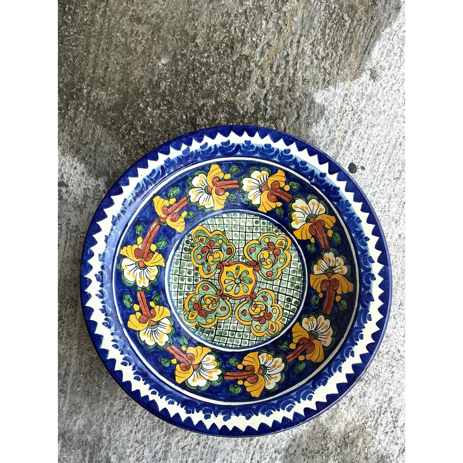 Vintage Boho Mexican Hand Painted Bowl — additional photo 4