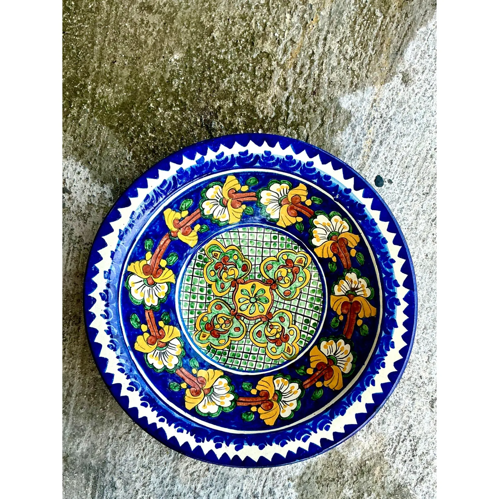 Vintage Boho Mexican Hand Painted Bowl — additional photo 7