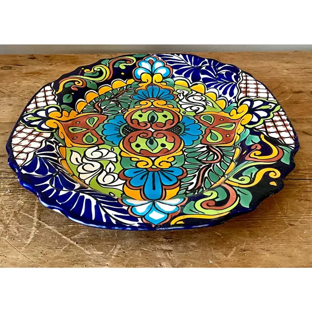Vintage Boho Mexican Hand Painted Platter — additional photo 6