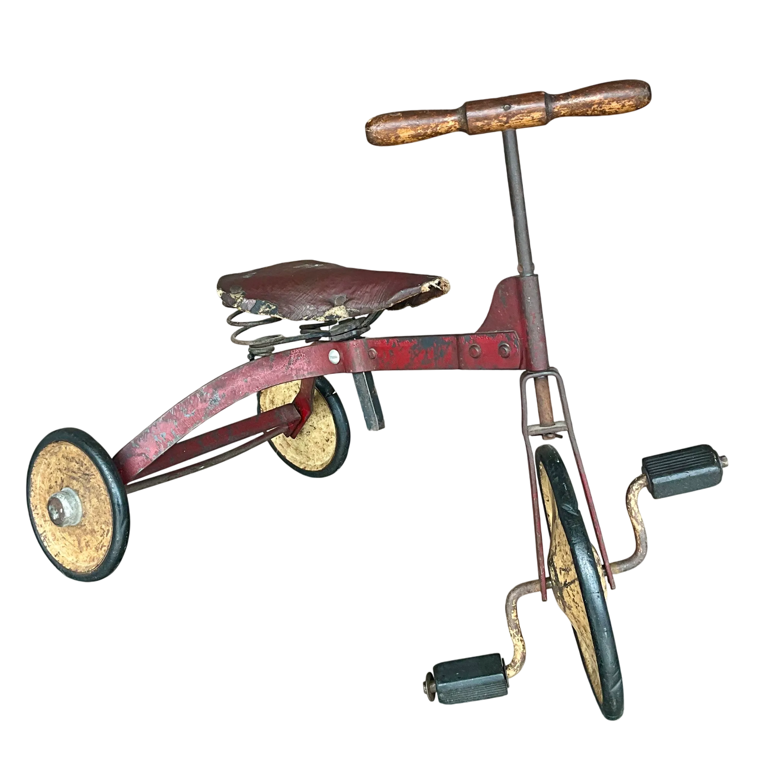 Vintage Boho Mini Tricycle with Leather Seat 