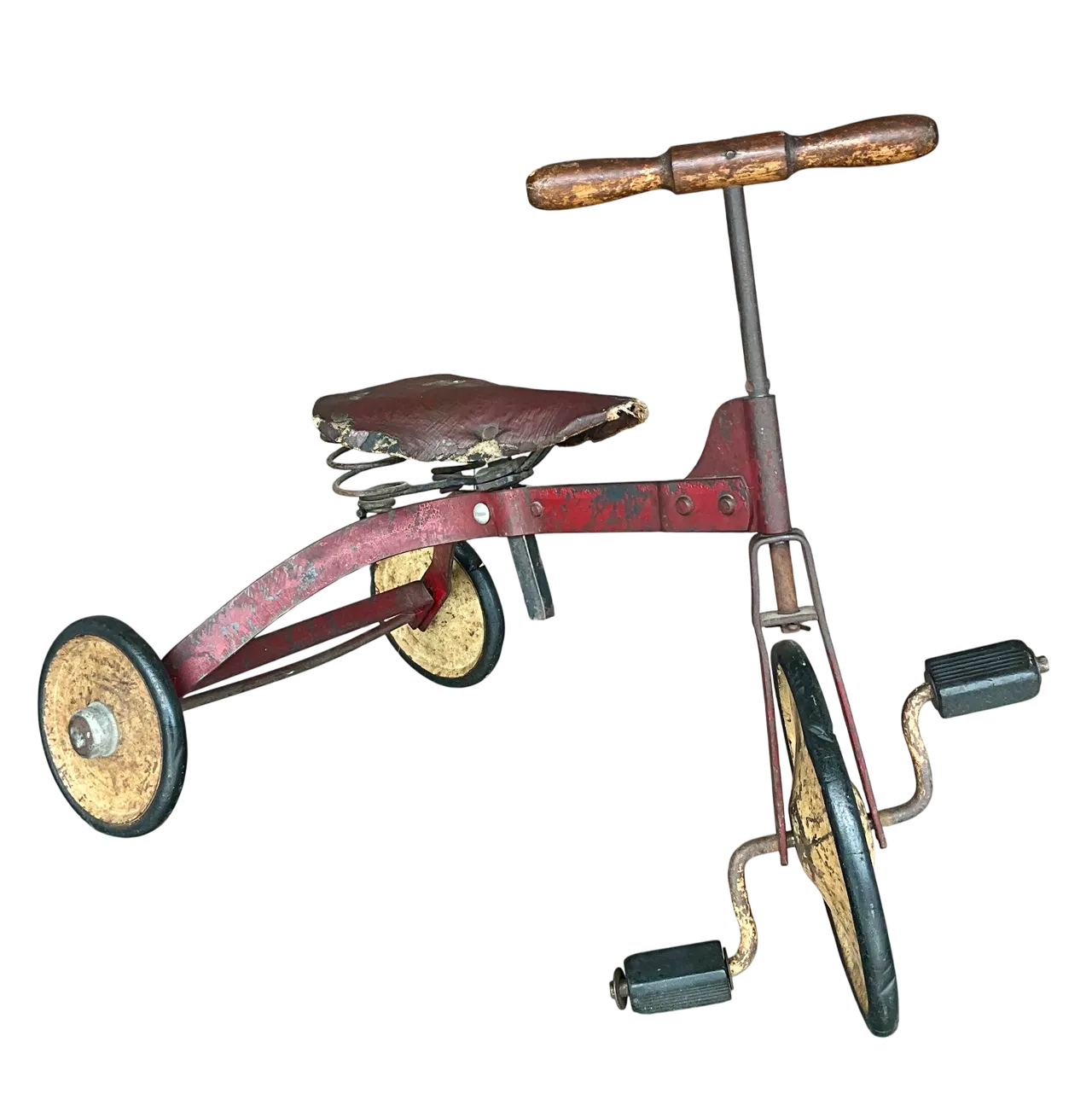 Vintage Boho Mini Tricycle with Leather Seat