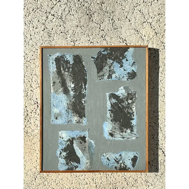 Vintage Boho Mixed Media Oil Painting on Canvas — additional photo 2