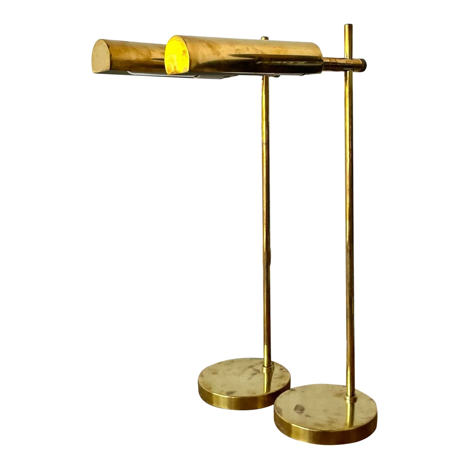 Vintage Boho Modernist Brass Table Lamps - A Pair — additional photo 1