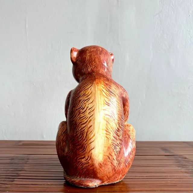 Vintage Boho Monkey Pair Statue — additional photo 3