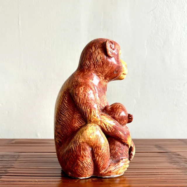 Vintage Boho Monkey Pair Statue — additional photo 6