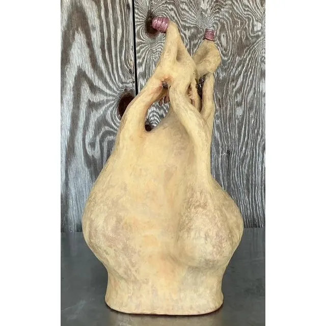 Vintage Boho Monumental Abstract Studio Pottery Vase — additional photo 2