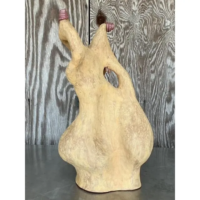 Vintage Boho Monumental Abstract Studio Pottery Vase — additional photo 6